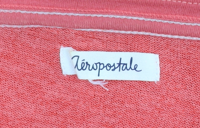 Aeropostale Women’s Pink Scoop Neck Button Cardigan Size L