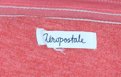 Aeropostale Women’s Pink Scoop Neck Button Cardigan Size L