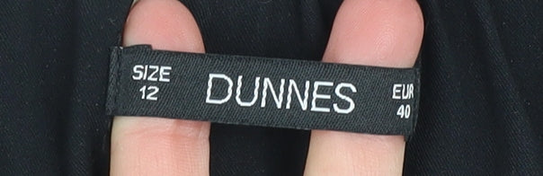 Womens UK Size 12 Dunnes Regular Fit Business Workwear Casual Black Trousers