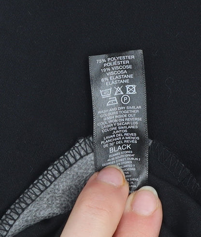 Womens UK Size 12 Dunnes Regular Fit Business Workwear Casual Black Trousers
