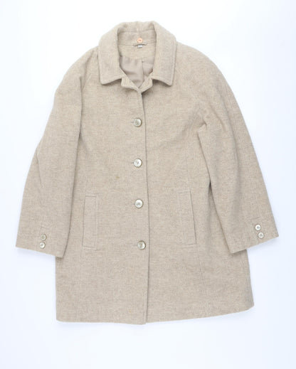 Bonmarché Women’s Beige Wool Blend Mid-Length Coat Size 12