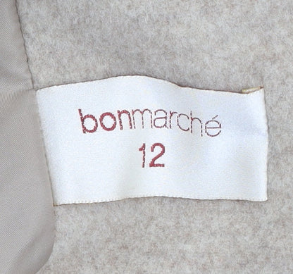 Bonmarché Women’s Beige Wool Blend Mid-Length Coat Size 12