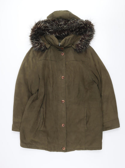 Womens UK Size 10 Fashion Edition Green Parka Coat