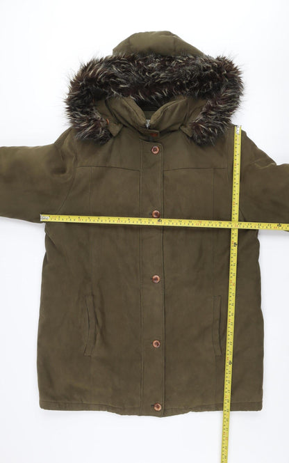 Womens UK Size 10 Fashion Edition Green Parka Coat
