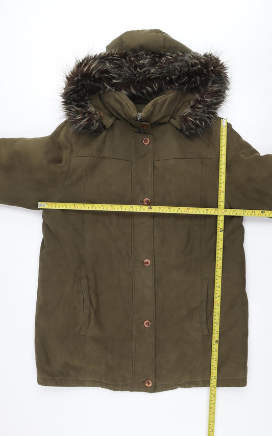 Womens UK Size 10 Fashion Edition Green Parka Coat