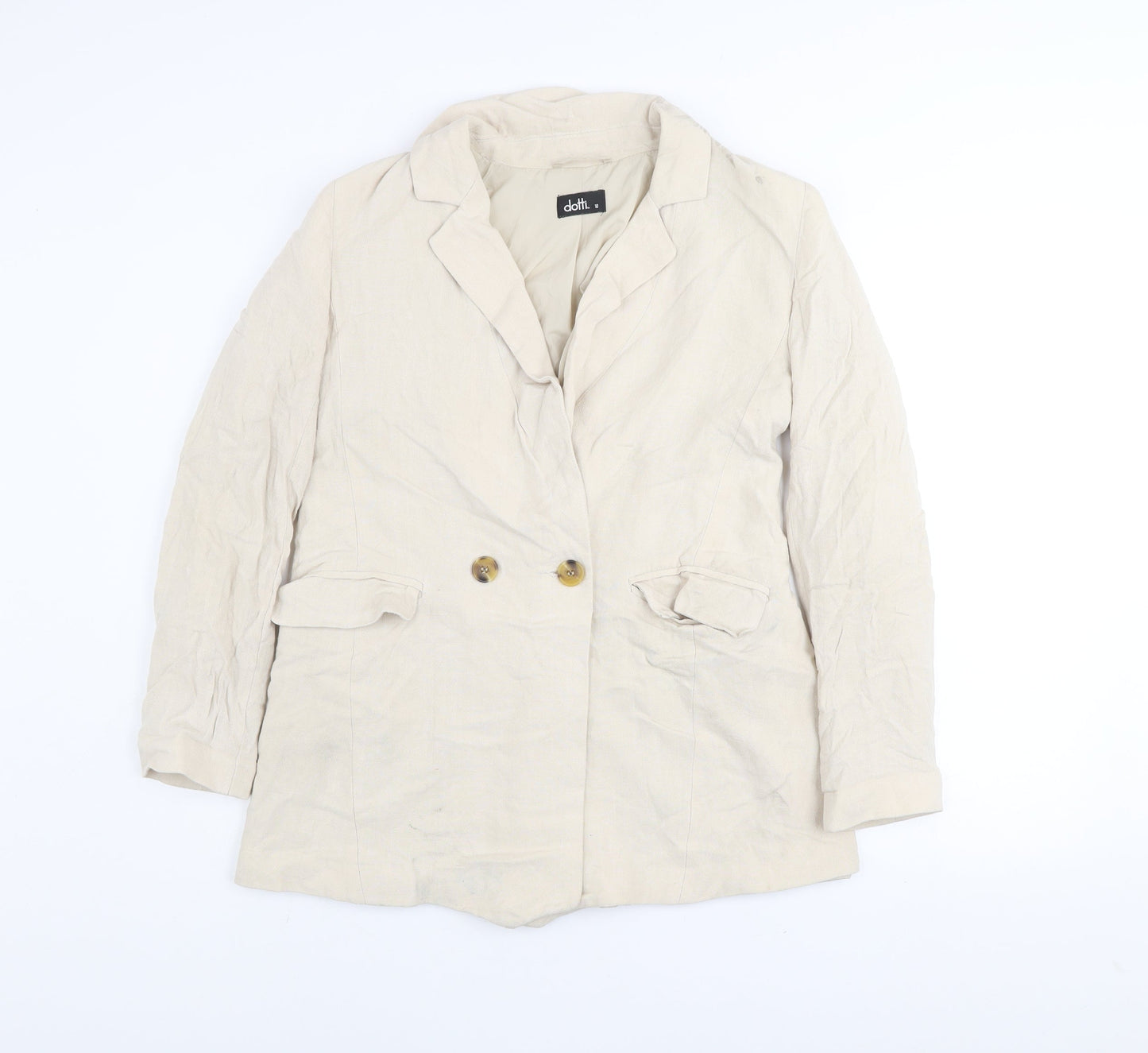 Womens UK Size 10 Dotti Beige Basic Jacket