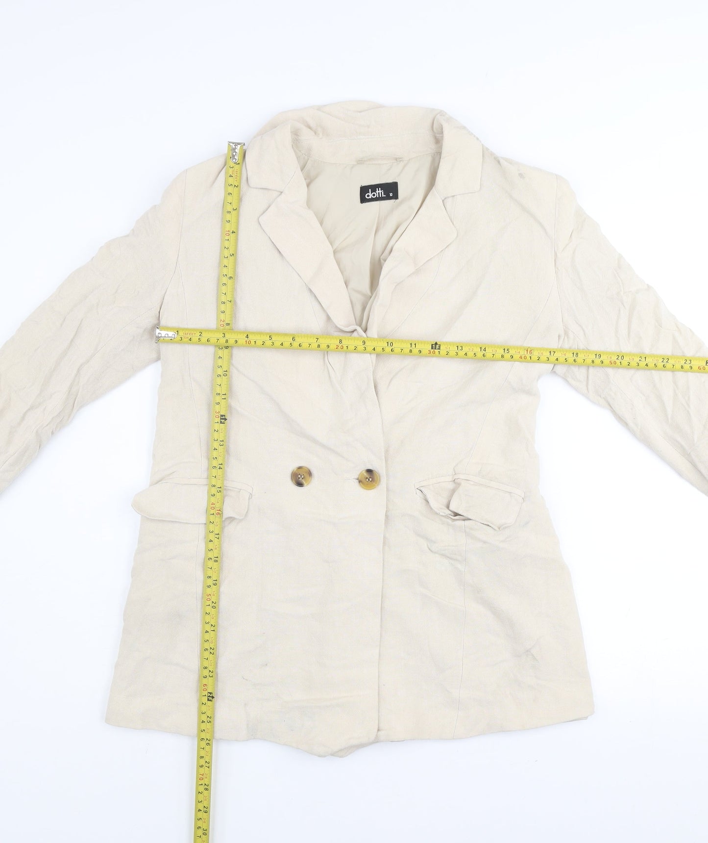Womens UK Size 10 Dotti Beige Basic Jacket
