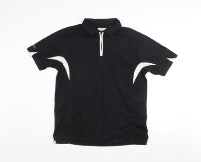 Glenmuir Men’s Black Golf Polo Shirt M Moisture Wicking Short Sleeve