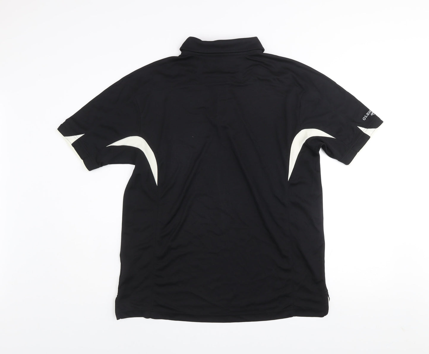 Glenmuir Men’s Black Golf Polo Shirt M Moisture Wicking Short Sleeve