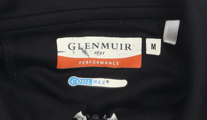 Glenmuir Men’s Black Golf Polo Shirt M Moisture Wicking Short Sleeve