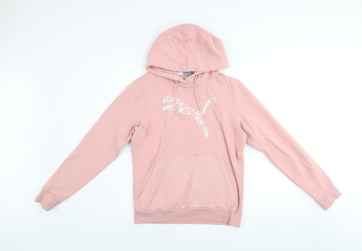 Womens UK Size S PUMA Pink Pullover Hoodie
