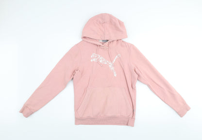 Womens UK Size S PUMA Pink Pullover Hoodie