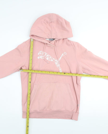 Womens UK Size S PUMA Pink Pullover Hoodie
