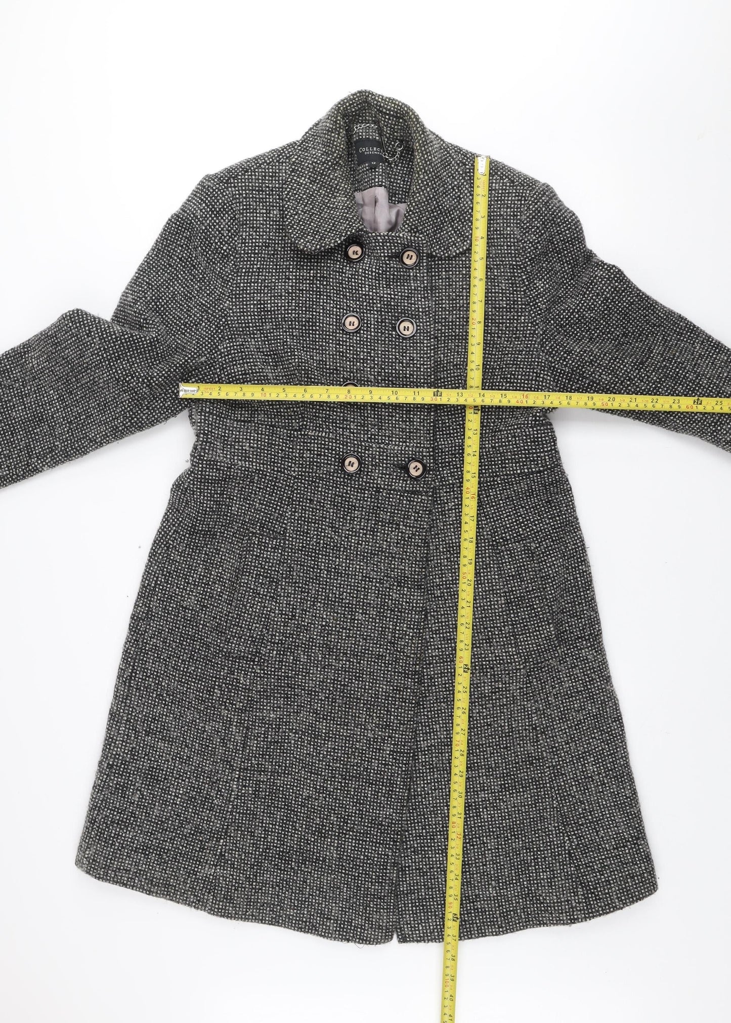 Womens UK Size 12 Debenhams Grey Overcoat