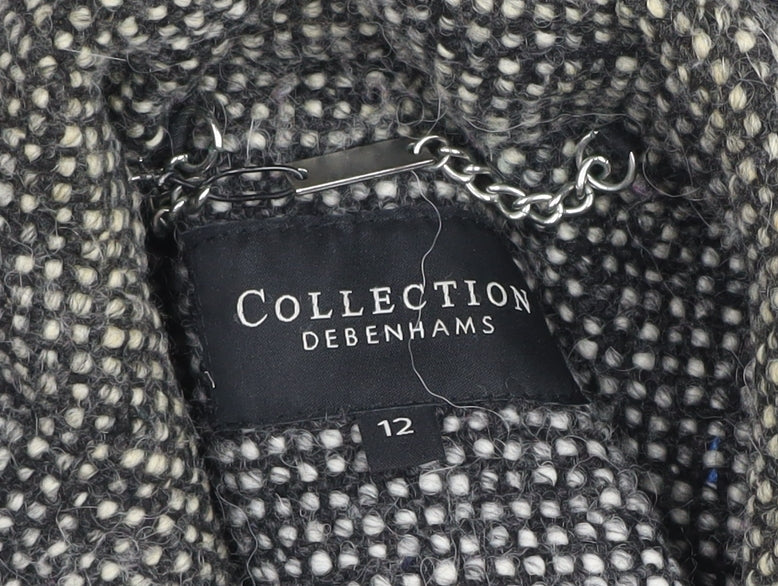 Womens UK Size 12 Debenhams Grey Overcoat