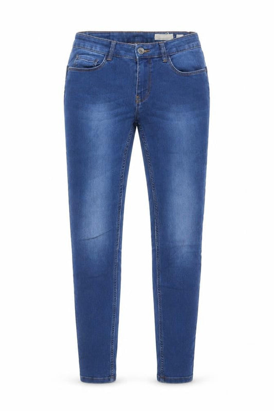 Front view of Vero Moda unisex blue skinny denim jeans s/32 slim fit stretch