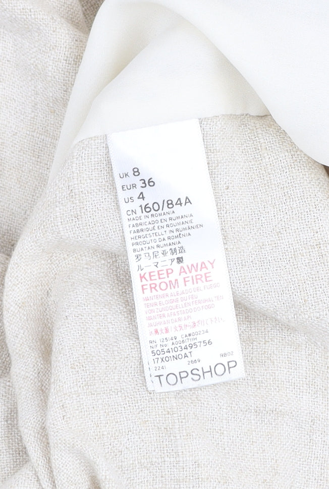 Womens UK Size 8 Topshop Beige Basic Jacket