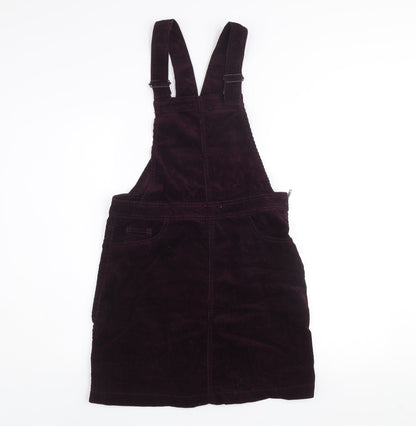 New Look Women Purple Corduroy Dungaree Dress Size 10