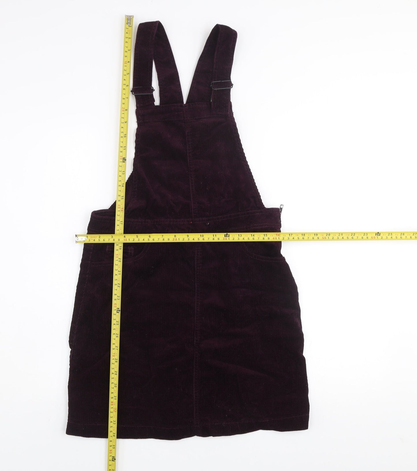 New Look Women Purple Corduroy Dungaree Dress Size 10