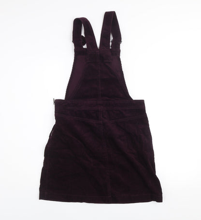 New Look Women Purple Corduroy Dungaree Dress Size 10