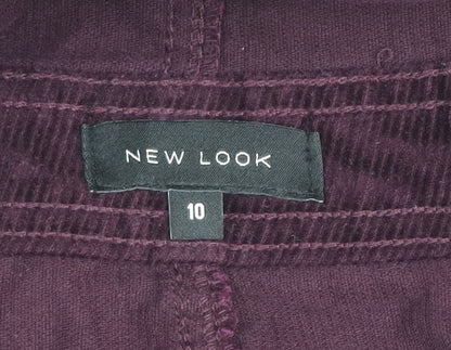 New Look Women Purple Corduroy Dungaree Dress Size 10
