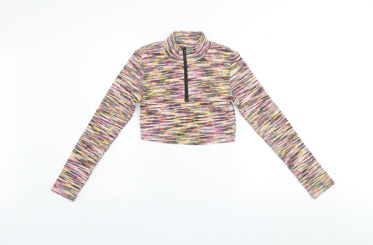 Womens UK Size S H&M Multicoloured Cropped T-Shirt