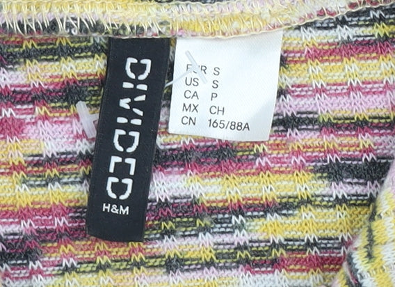 Womens UK Size S H&M Multicoloured Cropped T-Shirt