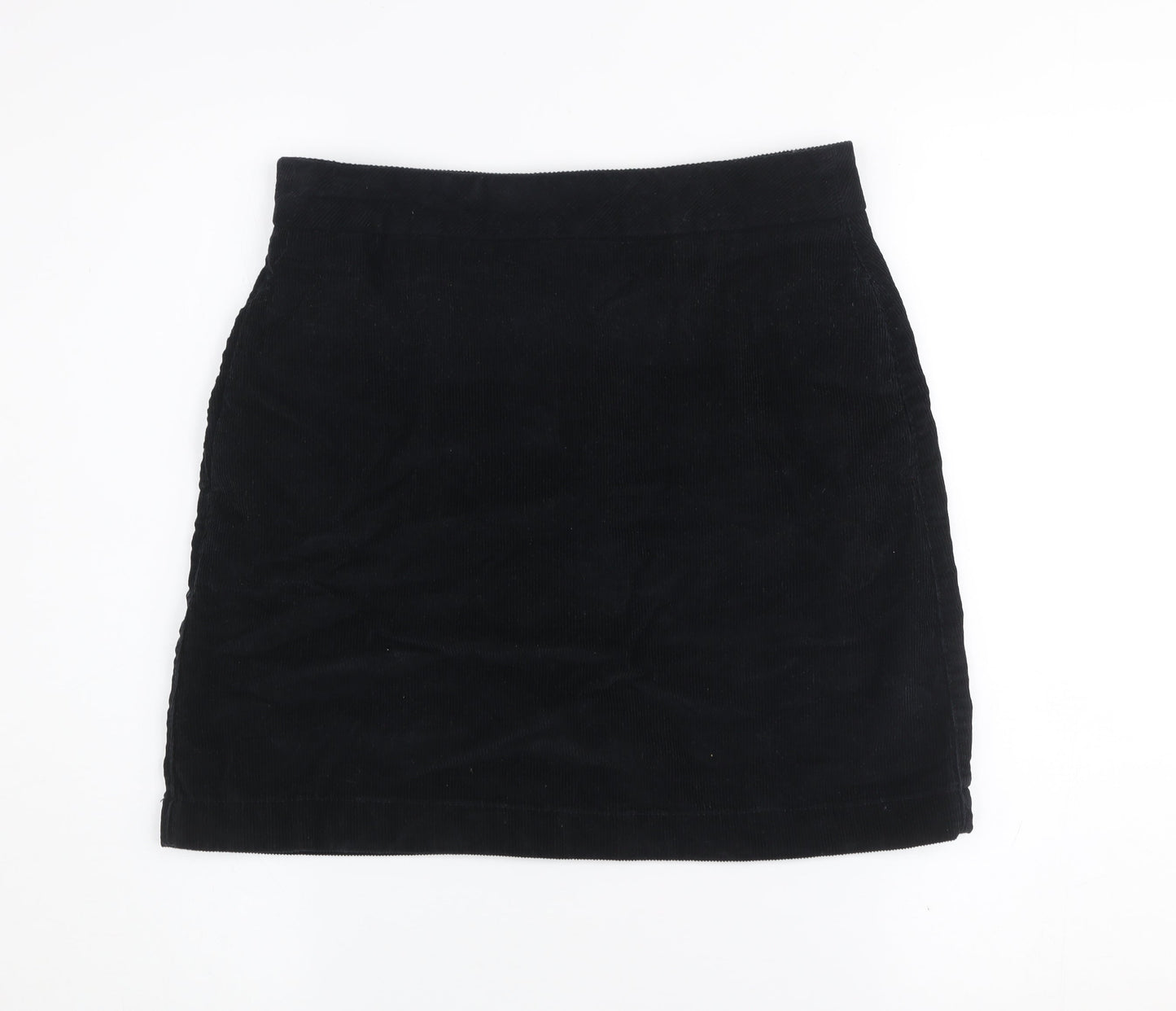 Next Women’s Black Corduroy Mini Skirt Size 6 High Waist