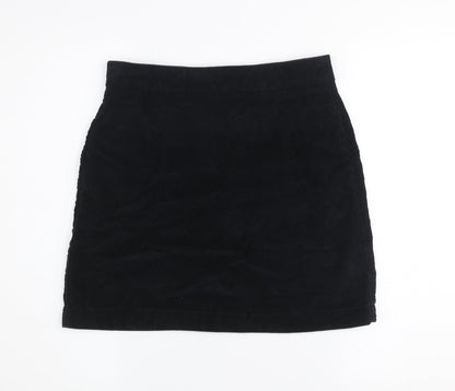Next Women’s Black Corduroy Mini Skirt Size 6 High Waist