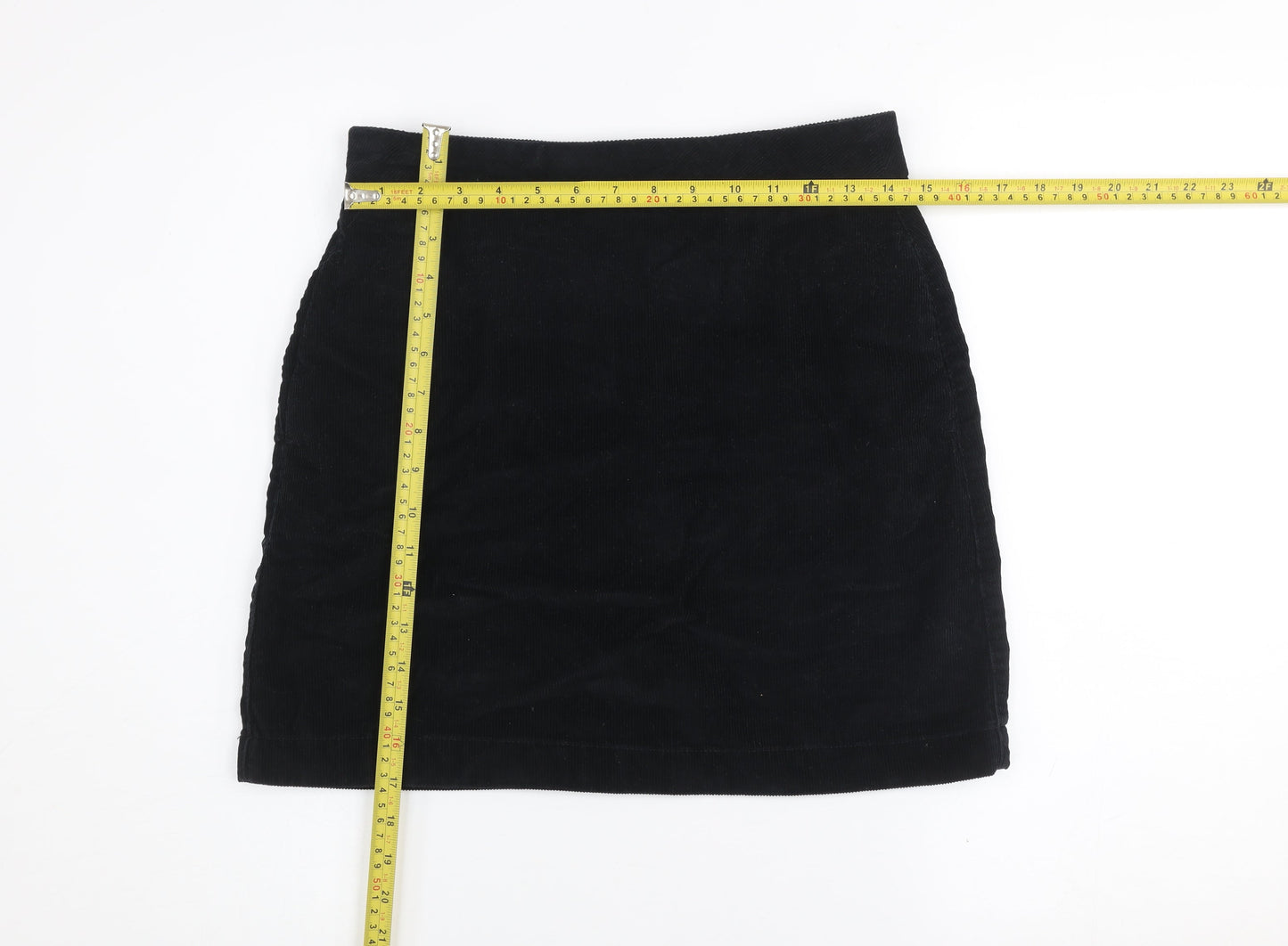 Next Women’s Black Corduroy Mini Skirt Size 6 High Waist