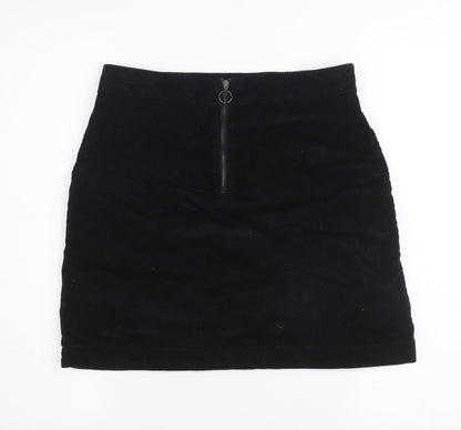 Next Women’s Black Corduroy Mini Skirt Size 6 High Waist