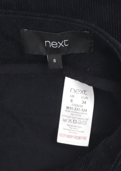 Next Women’s Black Corduroy Mini Skirt Size 6 High Waist