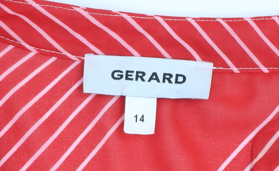 Womens UK Size 14 Gerard Red Tunic Blouse