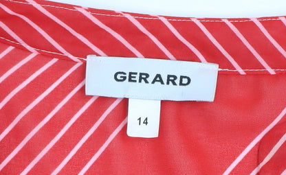 Womens UK Size 14 Gerard Red Tunic Blouse