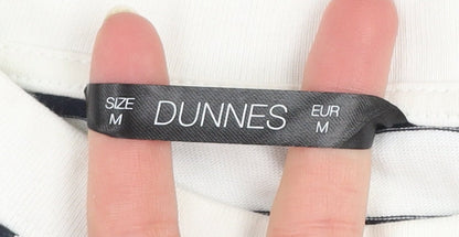 Dunnes Women Navy White Striped Cotton Pullover Sweatshirt M