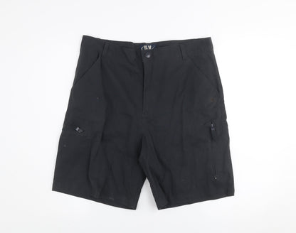 S.V Mens Black Cargo Shorts Size 42 Cotton Blend Casual Workwear