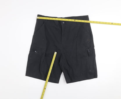 S.V Mens Black Cargo Shorts Size 42 Cotton Blend Casual Workwear