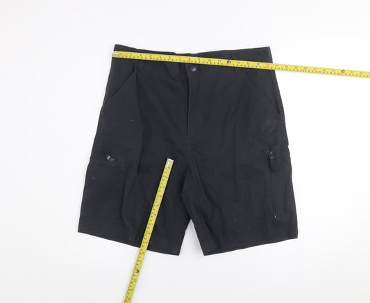 S.V Mens Black Cargo Shorts Size 42 Cotton Blend Casual Workwear