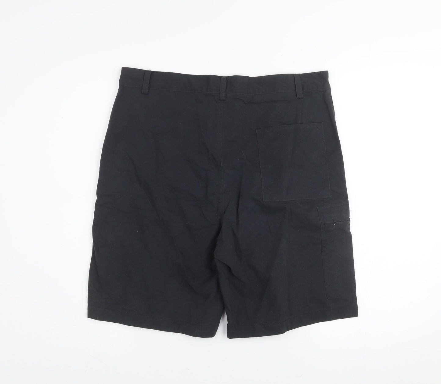 S.V Mens Black Cargo Shorts Size 42 Cotton Blend Casual Workwear