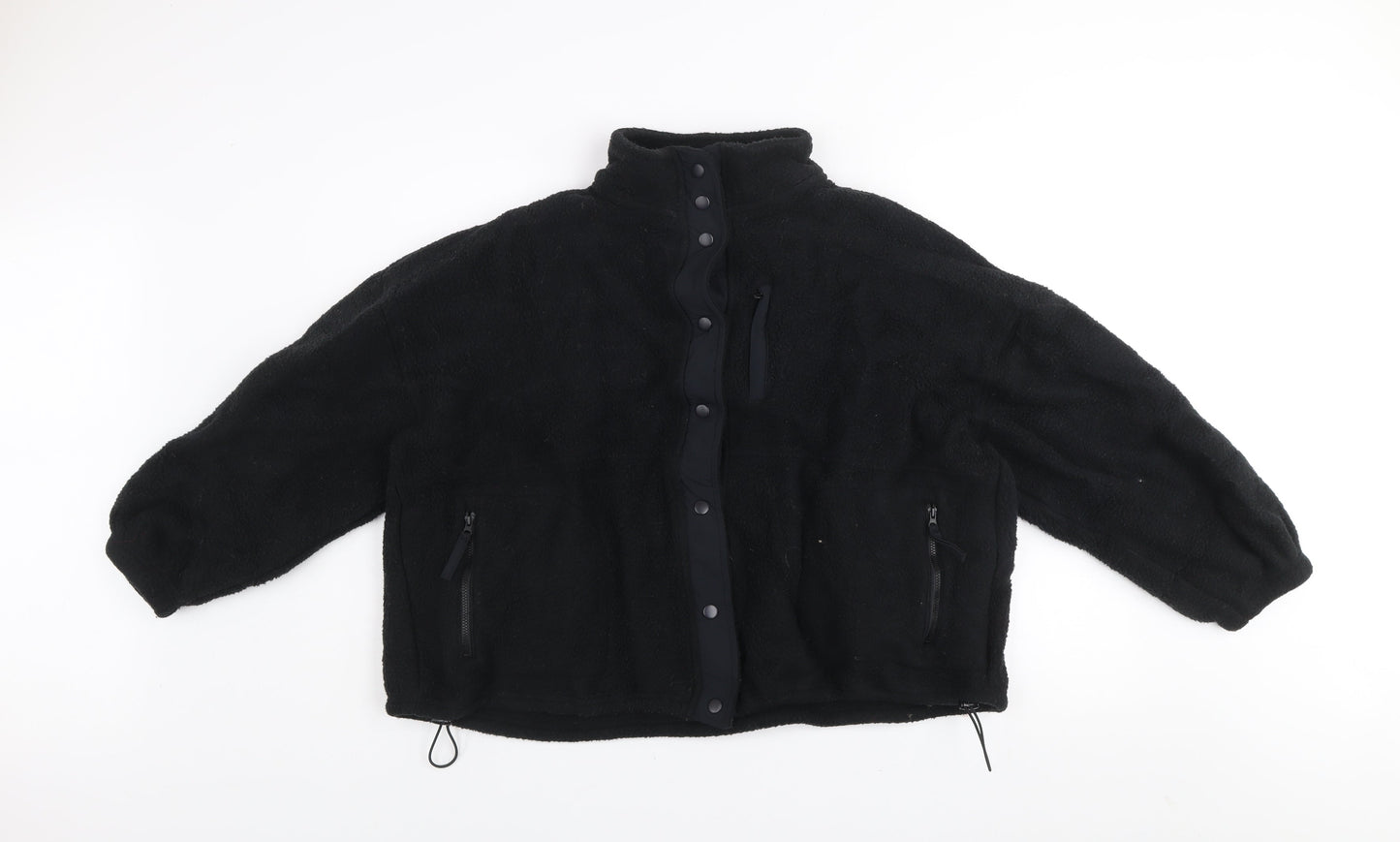 Dunnes Womens Black Fleece Jacket Size M Casual Zip Up
