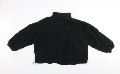 Dunnes Womens Black Fleece Jacket Size M Casual Zip Up
