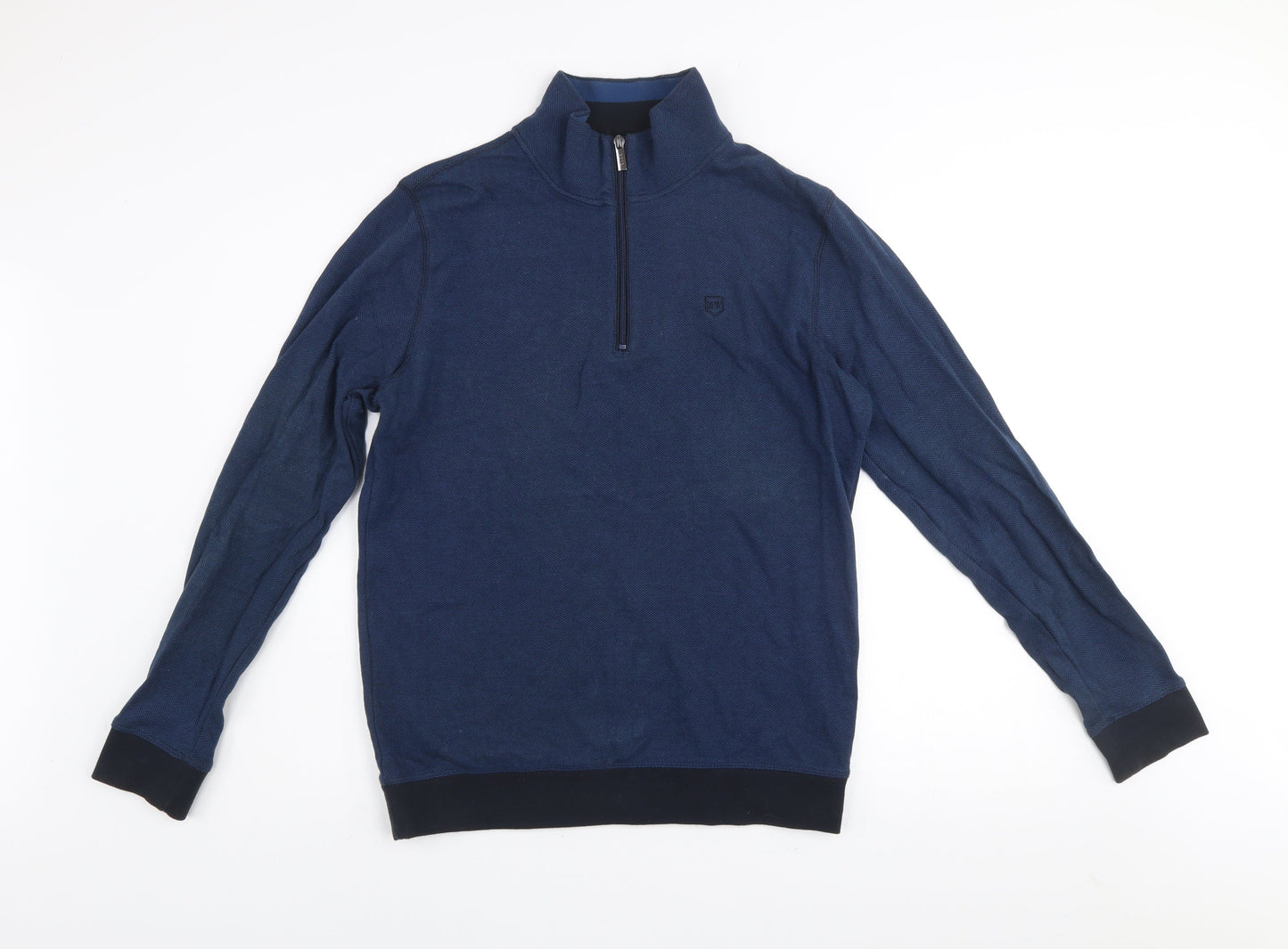 XV Kings Men's Blue 1/4 Zip Cotton Knit Sweatshirt Size M