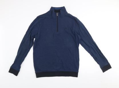 XV Kings Men's Blue 1/4 Zip Cotton Knit Sweatshirt Size M