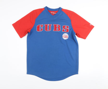 Genuine Merchandise Men Blue Red Chicago Cubs Baseball Jersey T-Shirt Size M