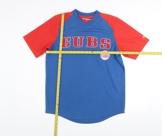 Genuine Merchandise Men Blue Red Chicago Cubs Baseball Jersey T-Shirt Size M