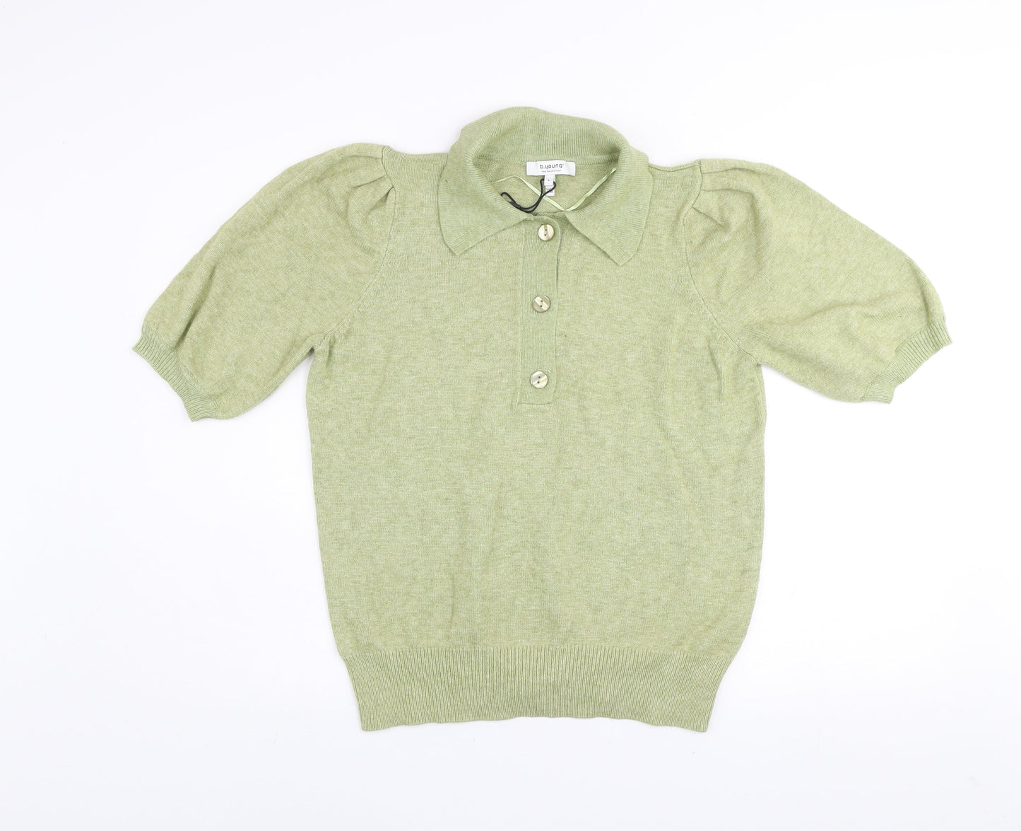 Womens UK Size L b.young Green Henley Jumper