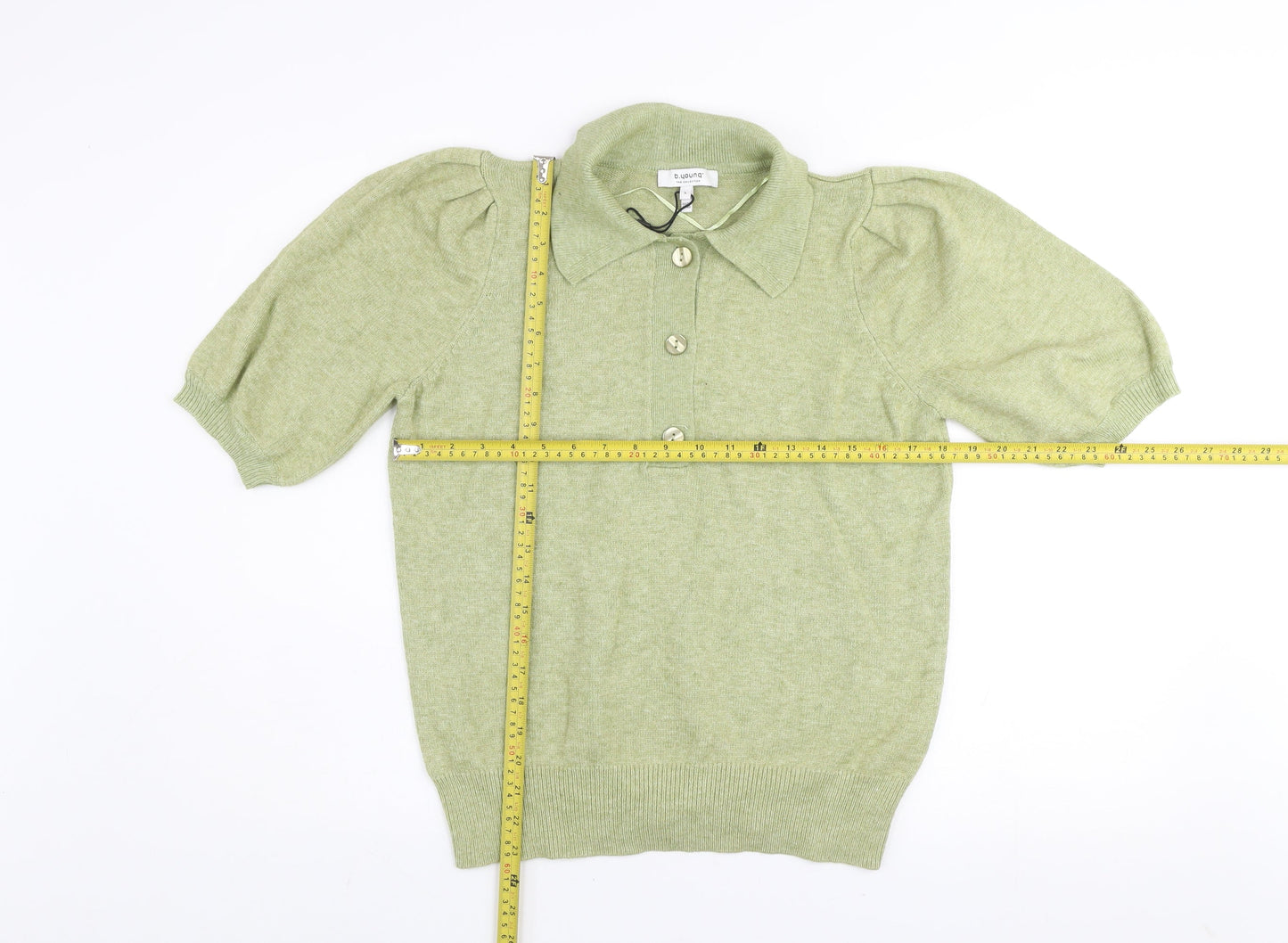 Womens UK Size L b.young Green Henley Jumper