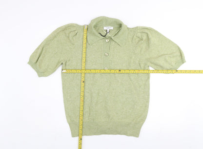 Womens UK Size L b.young Green Henley Jumper
