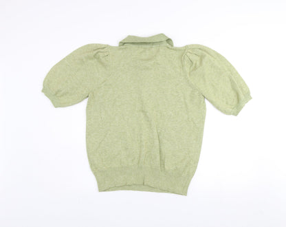 Womens UK Size L b.young Green Henley Jumper