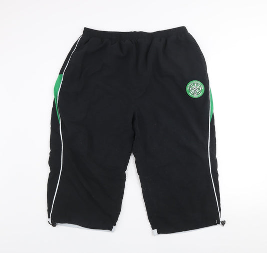 Celtic FC Men's Black XL Athletic Shorts 100% Polyester Football Training